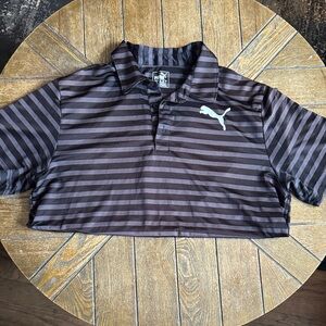 Puma Polo with Black and Gray Stripes
